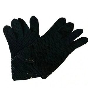 Vintage Italian Crochet Fishnet Gloves by Calvone Elegant Stretch Dress Gloves